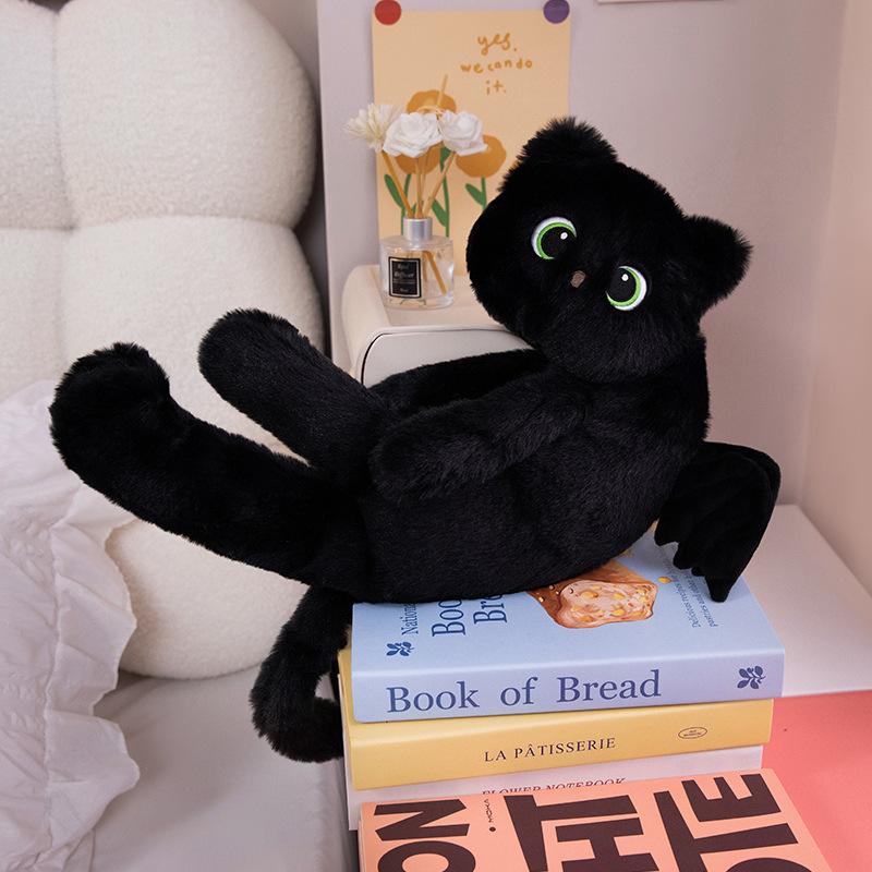 

Новый черный кот длинная подушка-сэндвич плед плюшевая игрушка кошка кукла подушка для кровати успокаивающий сон подарок женщина 40cm