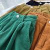 Women's Retro Corduroy High-Waisted A-Line Shorts - Slim, Casual, Wide-Leg Style for Autumn/Winter 2023