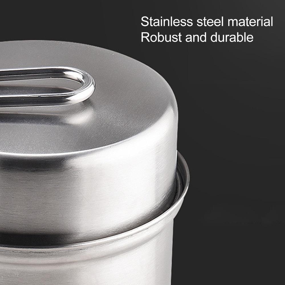 Stainless Steel Portable Camping Stove With Mesh Pouch Camping Pot Set  Outdoor Cooking