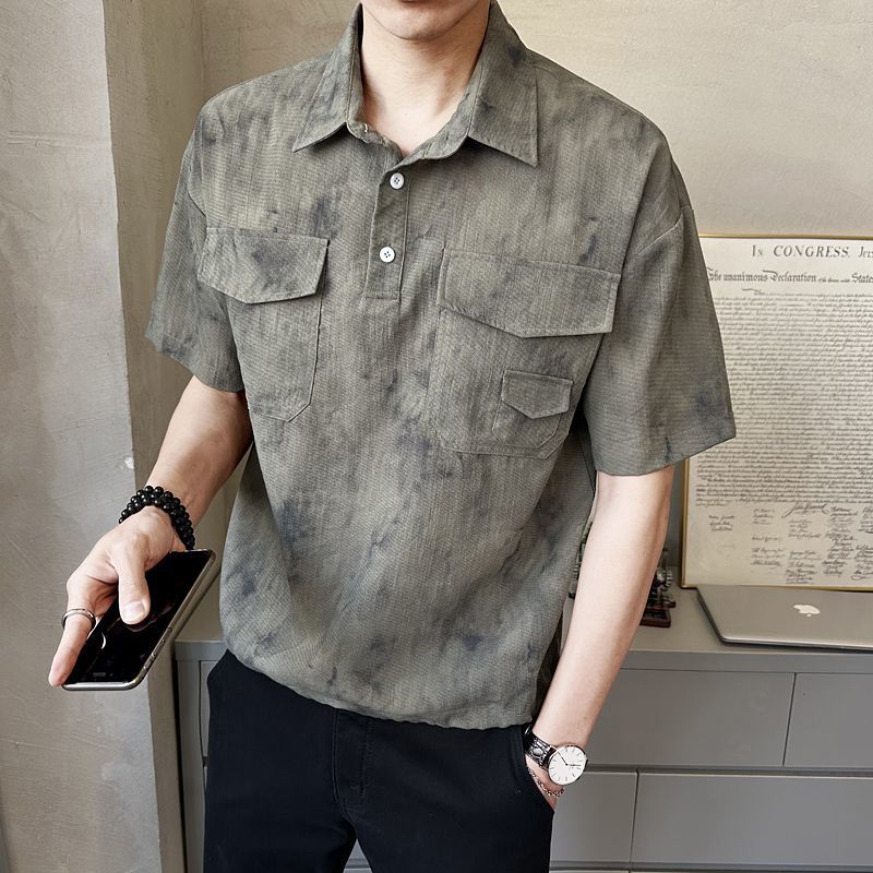 New Short Sleeved Men's Shirt Summer Fashion Trendy Brand Half Sleeved Thin Loose Casual Trendy Shirt