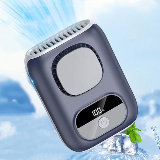 Portable Waist Fan with LED Display 5-Speed Strong Airflow Low Noise Rechargeable Lightweight Belt Clip Fan Air Cooler