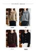 Women's Pure Wool French Color Block Cardigan with Lace Collar - Autumn/Winter Knit Sweater.
