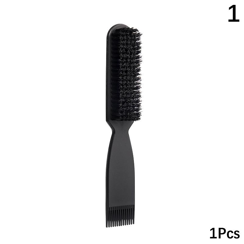 Black Small Beard Styling Brush Professional Shave Beard Brush Barber Vintage Oil Head Shape Carving Cleaning Brush Tools