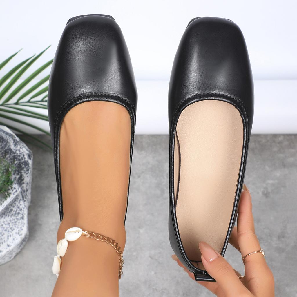 Fashion Simple Leather Single Shoes Women 2025 Spring and Autumn Fashionable Comfortable Flat Shoes Women Black Breathable Sneakers