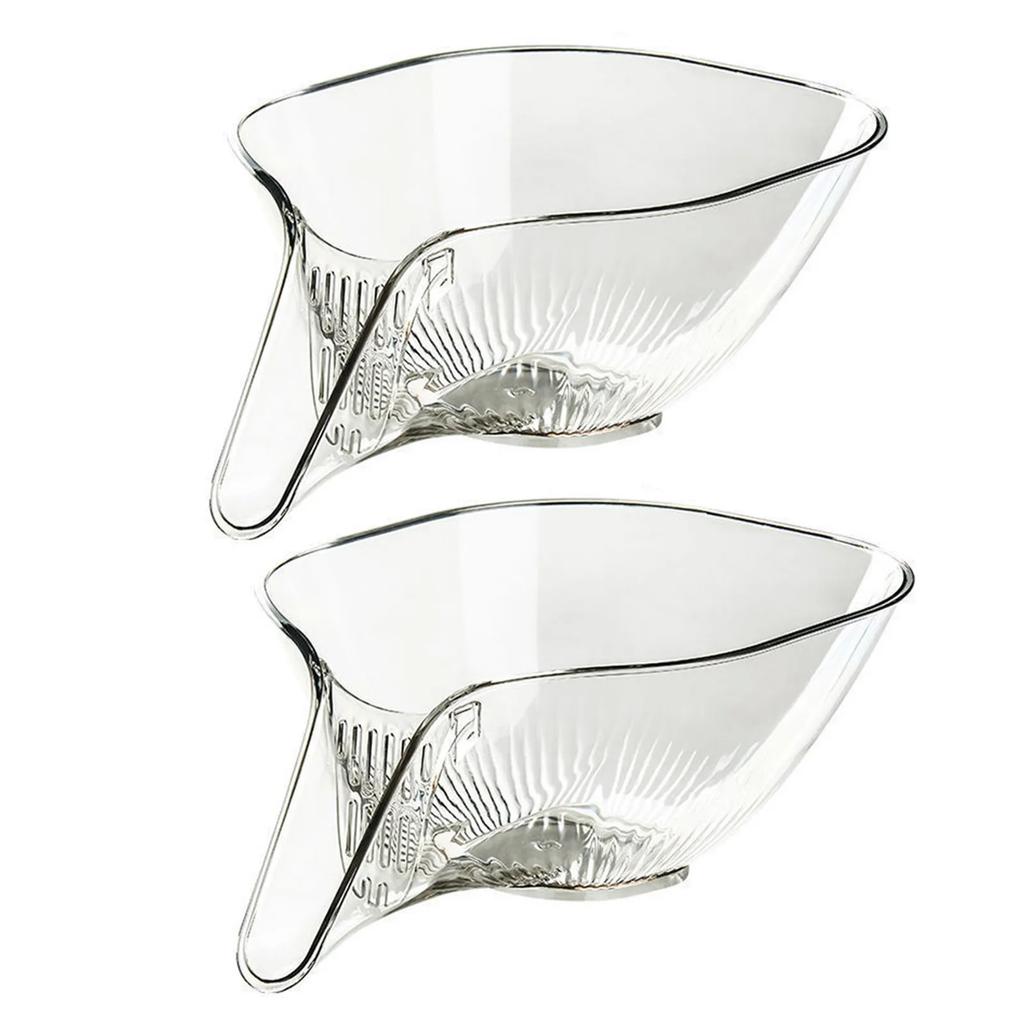 Multi-Functional Cleaning Basket Fruit Cleaning Bowl With Strainer Container Kitchen Rinser Vegetable Washing Filter Bowl 2p