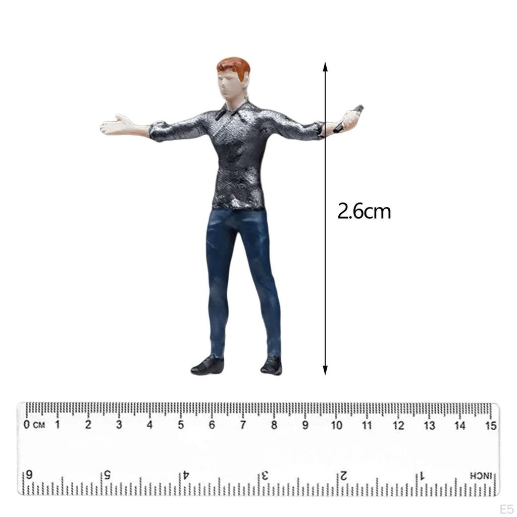 1/64 Male Figures, Character Figure Collection, Model Railways, Human Figures for Dollhouse,