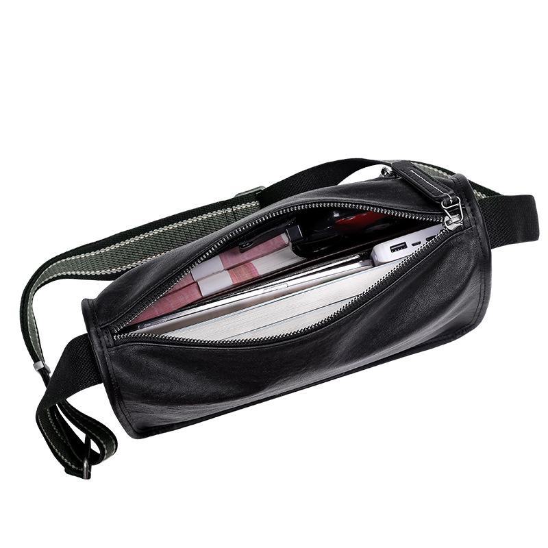 Men's Genuine Leather Casual Messenger Shoulder Bag - Trendy, First Layer Cowhide, Small Commuter Style
