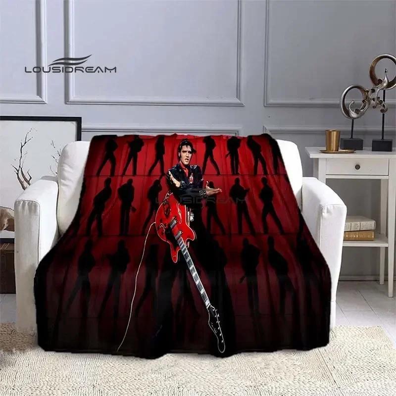 Elvis Throws Blanket 3D Printing Rock Singer Sofa Blanket Adults and Children Bedroom Living Room Decoration Blanket for Bed