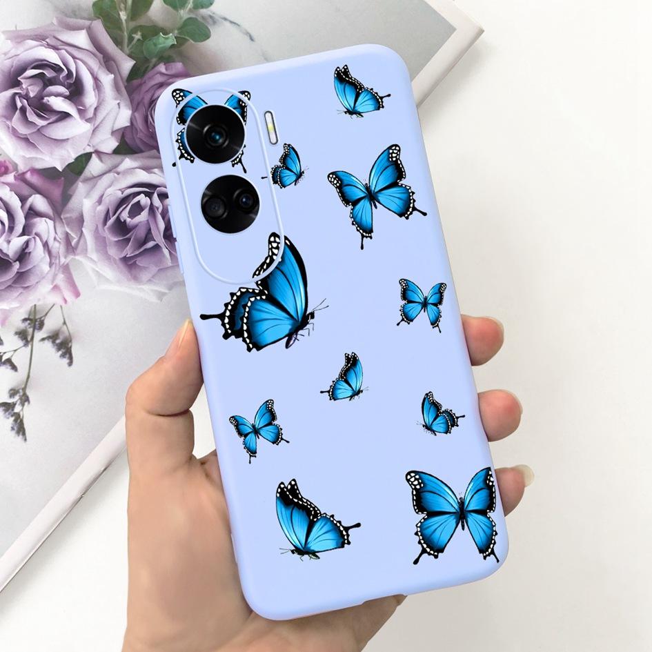 For Cover Honor 90 Lite Phone Case CRT-NX1 Fashion Butterfly Cartoon Slim TPU Soft Silicone Back Cover For Honor 90Lite 5G Funda
