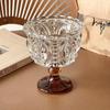 Retro Embossed Glass Ice Cream Cup High Footed Yogurt Dessert Cup Antique European Style Creative Coffee Cup