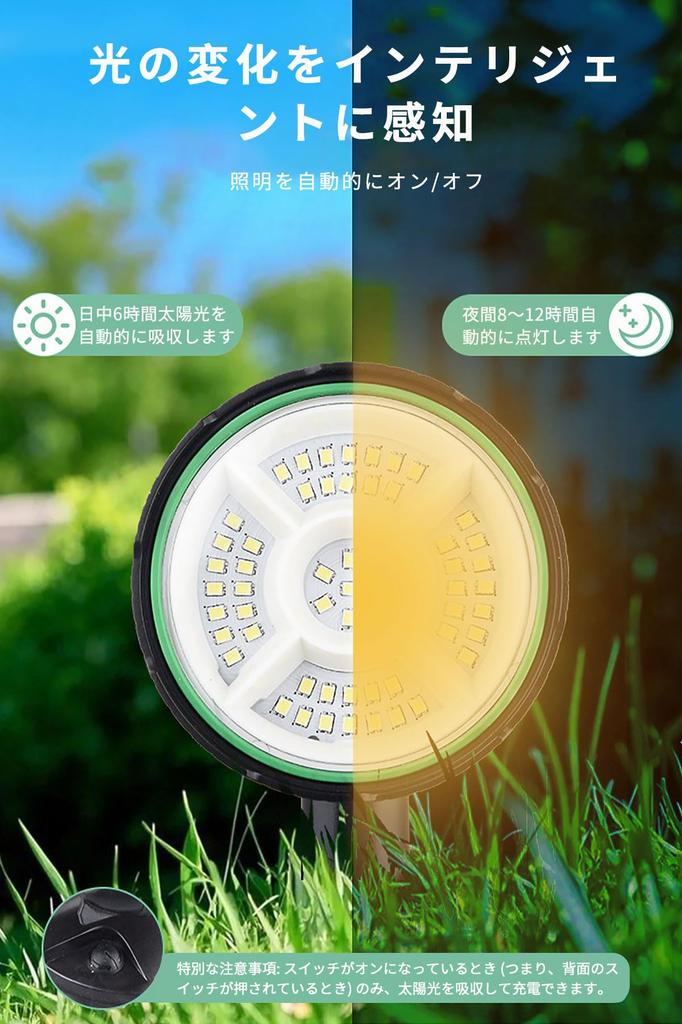 DODOGOD Solar 55 Lampe 3 Helligkeiten Automatisches Boden-Solar Super Einfach IP65 Keine Verkabelung Automatisches Sicherheits- und Katastrophen-Gartenlicht für Parkplatz Vor