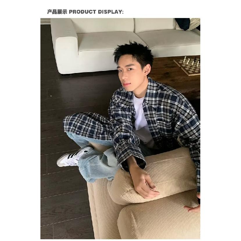 2024 Bokstaver Langermet Skjorte Japansk Hong Kong Stil Ins Løs Skjorte Gutter Sommer Trendy Allsidig Avslappet Kåpe