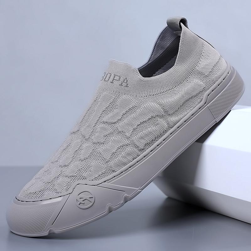 

2024 Men s Summer Flyknit Mesh Slip-On Shoes - Lightweight, Breathable, Soft Sole, Casual 40 сірий колір