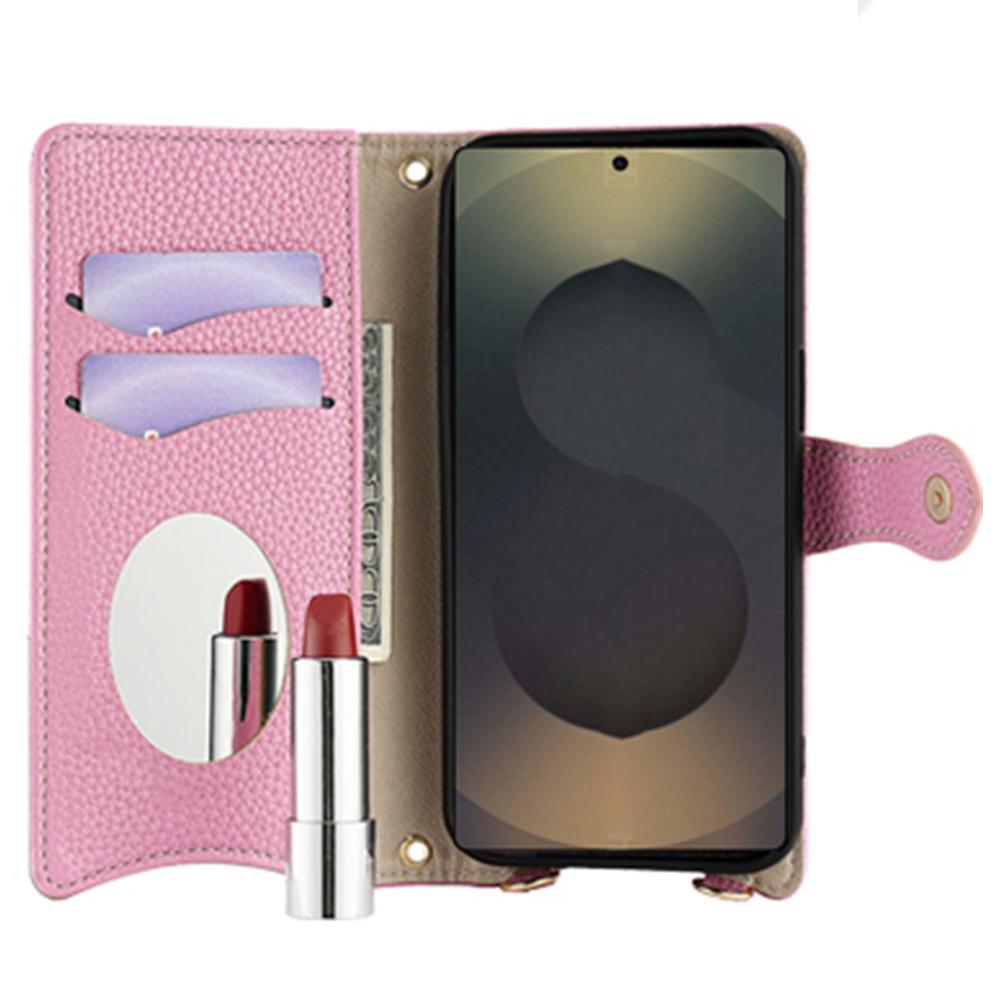 For Samsung Galaxy S25 Ultra Wallet Case Fishtail Design Leather Phone Cover with Mirror/Stand/Strap