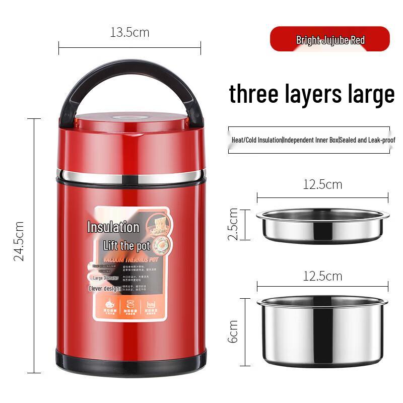 FANSHE 304 Stainless Steel Divided Insulated Lunch Box