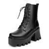 2025 Neue Hochwertige Echtes Leder Plüsch Damen Stiefeletten Winter Warm Wolle Damen Hochhackige Schneestiefel Botas Para Mujer
