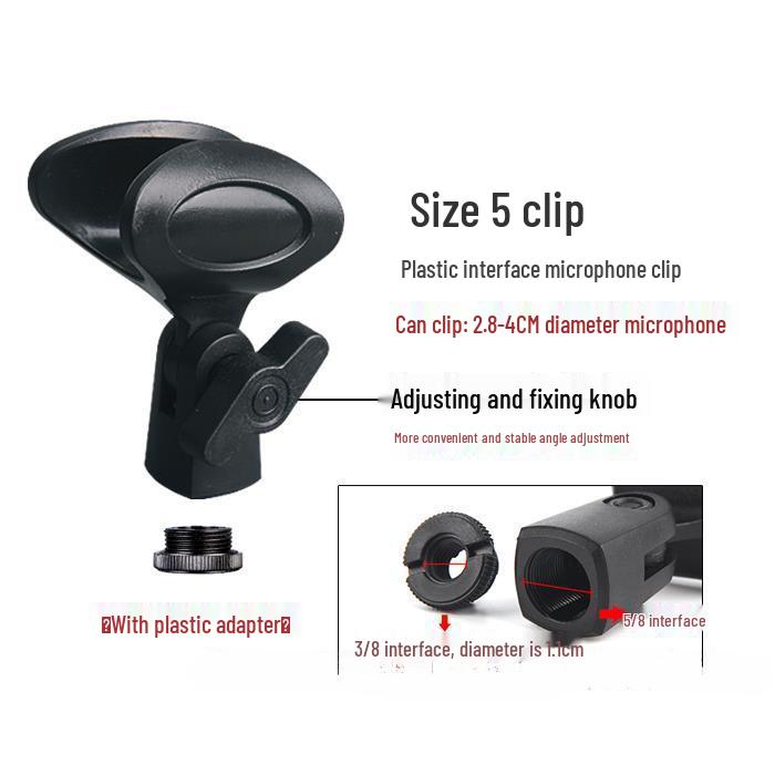 Universal Boom Arm Microphone Clip for Broadcasting & Interviews