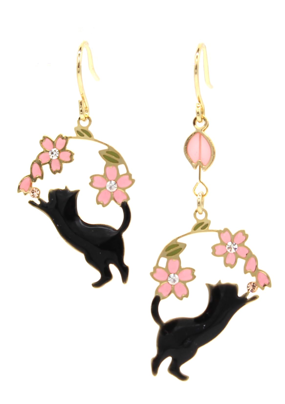 

Shop Titanium Japanese Cherry Blossom Asymmetrical Metal Made in Black Cat acc25 Semicircle BK [Jewelry M] Women s Earrings, Post, Pattern,
