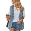 Sleeveless Vest Large Pockets Button Front Jacket Sleeveless Vest for Women Lady Dating Blue S