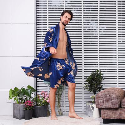 men's silk satin robe