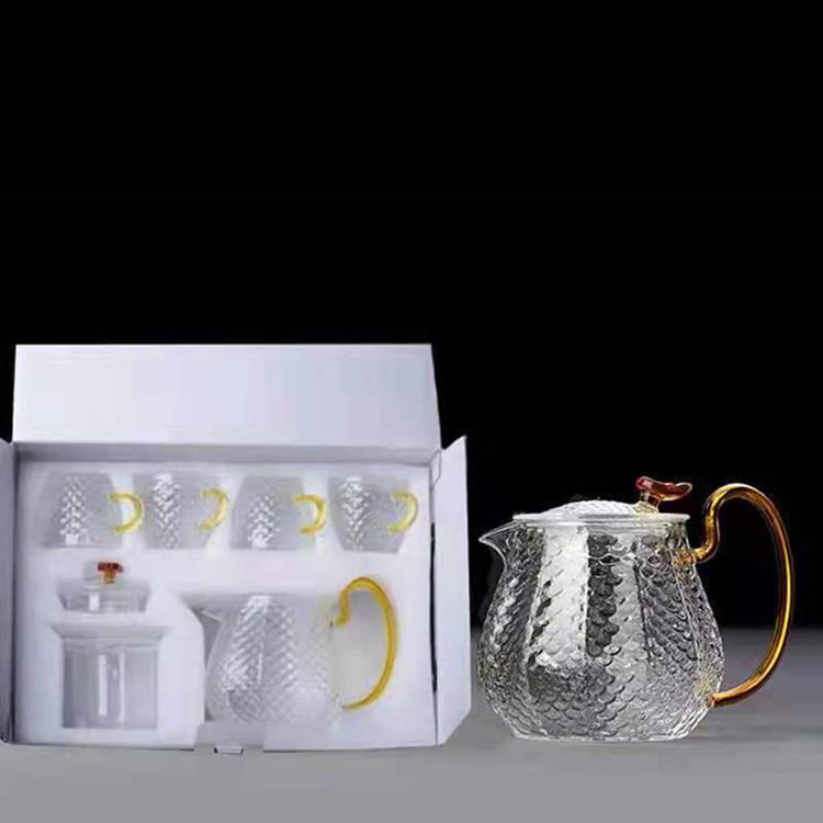 Heat-Resistant Borosilicate Glass Teapot Set with Infuser - Perfect for Brewing Tea, Gift Box Included