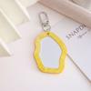 New Irregular Mini Makeup Mirror Keychain Resin Bag Charm Portable Touch-Up Mirror Pendant For Fashion Commute Purse Backpack