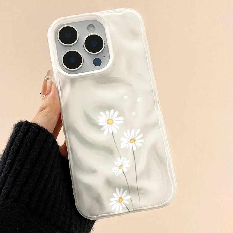 Daisy Flower Candy Color Phone Case For iPhone 15 Pro Max 16 17 14 13 Pro Max 13 12 11 Plus Soft ShockProof Fashion Luxury Funda