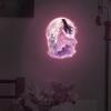 Glow-In-The-Dark Moonlight Fairy Wolf Toilet Sticker Toilet Lid Decoration Wall Decal Self-Adhesive Removable Luminous Decals