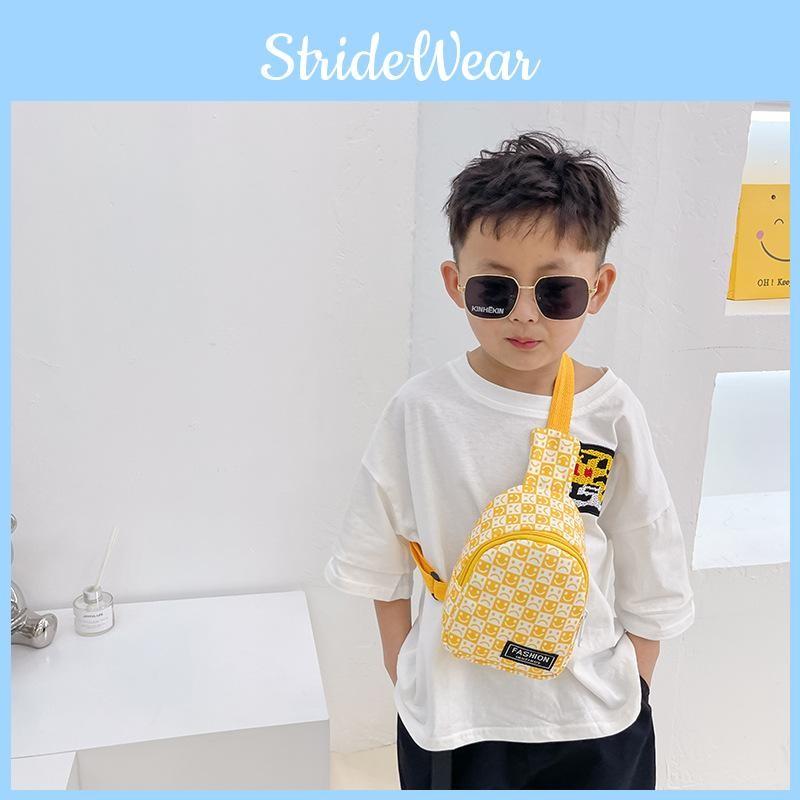 Shoulder Printed Checkerboard Bag Casual Chest Bag Children Crossbodybag Outdoor