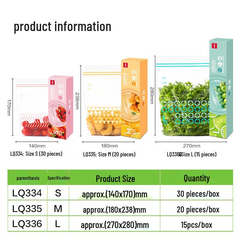 Deli Antibacterial Food Storage Bags