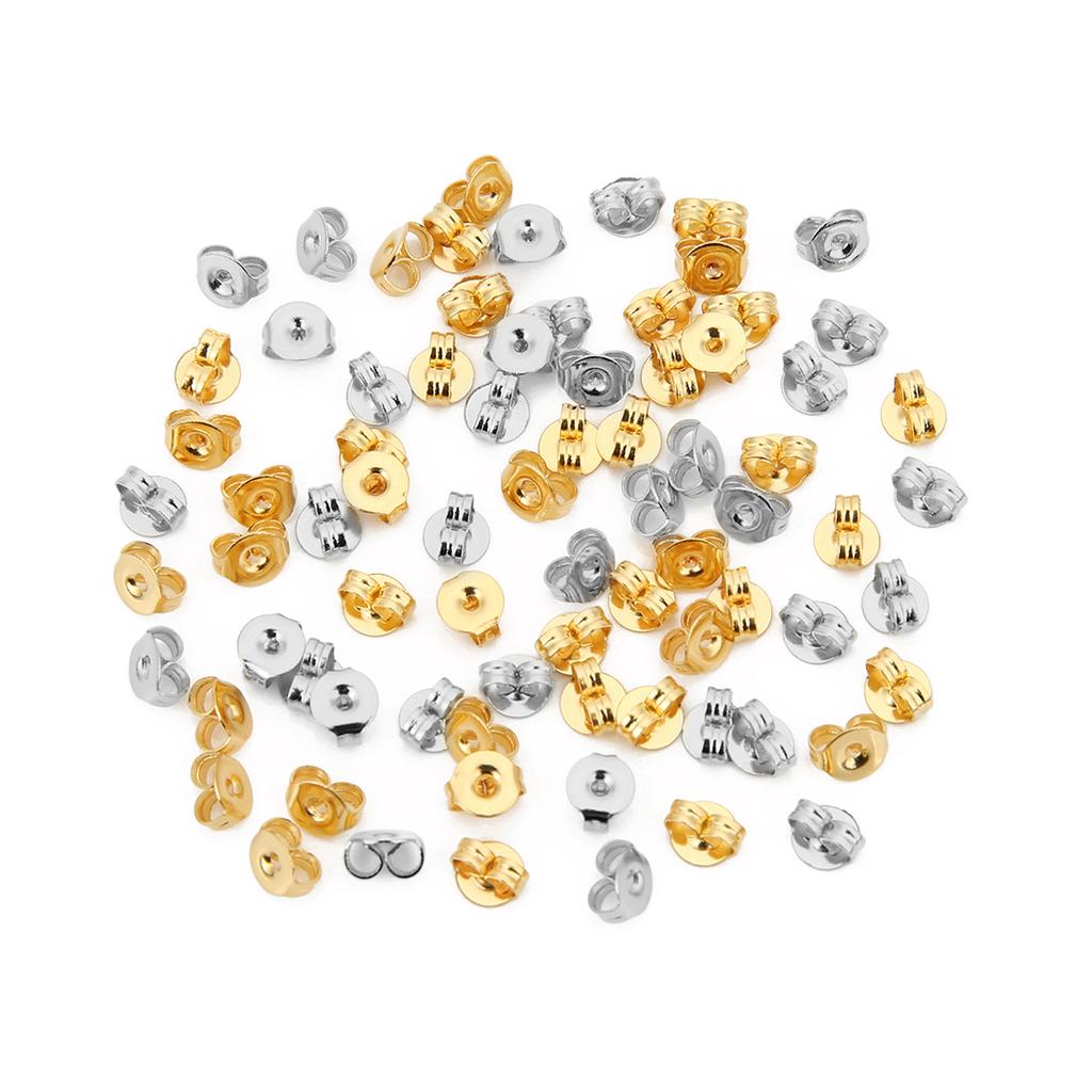 200pcs/Lot Round Stainless Steel Earring Plugs Earring Back Ear Stud Back Ear Stopper for DIY Jewelry Making Finding Wholesale