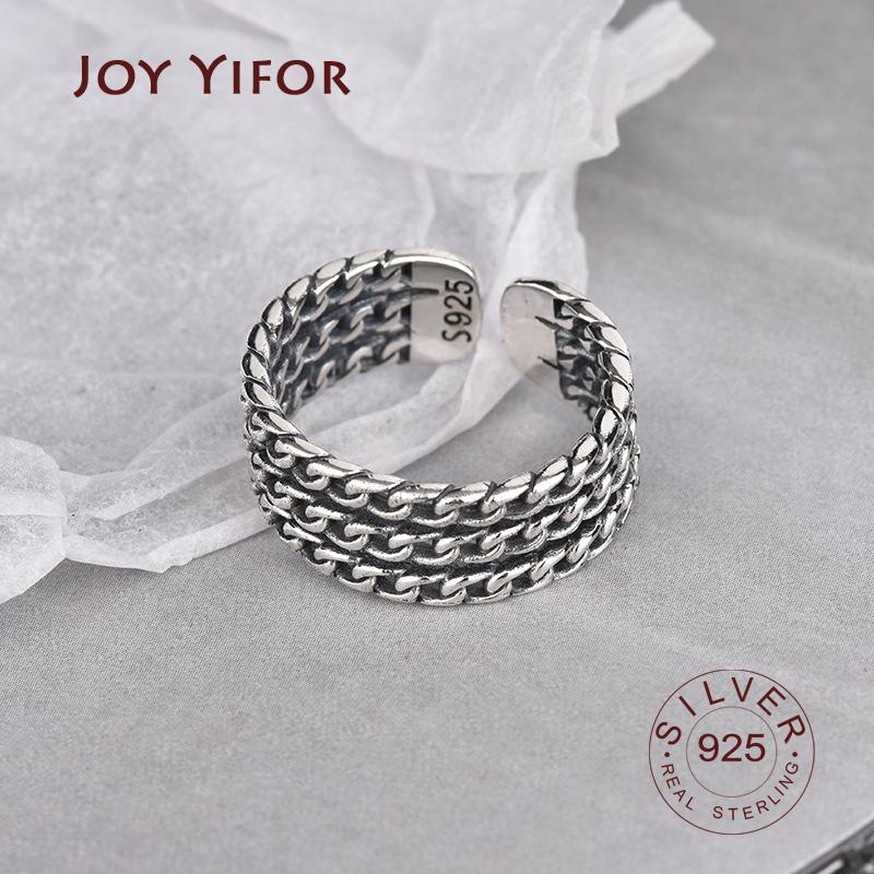 BFCLUB  Silver Color Rings Bijoux 2020 Simple Style Silver Color Multilayer Line Rings For Women Gifts Large Chains Rings