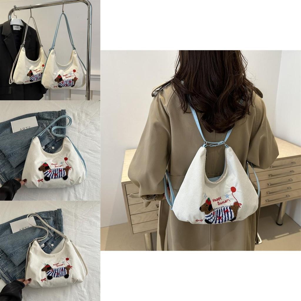 Fashionable Large Capacity Corduroy Tote Bag For Women Stylish Casual Fall Use