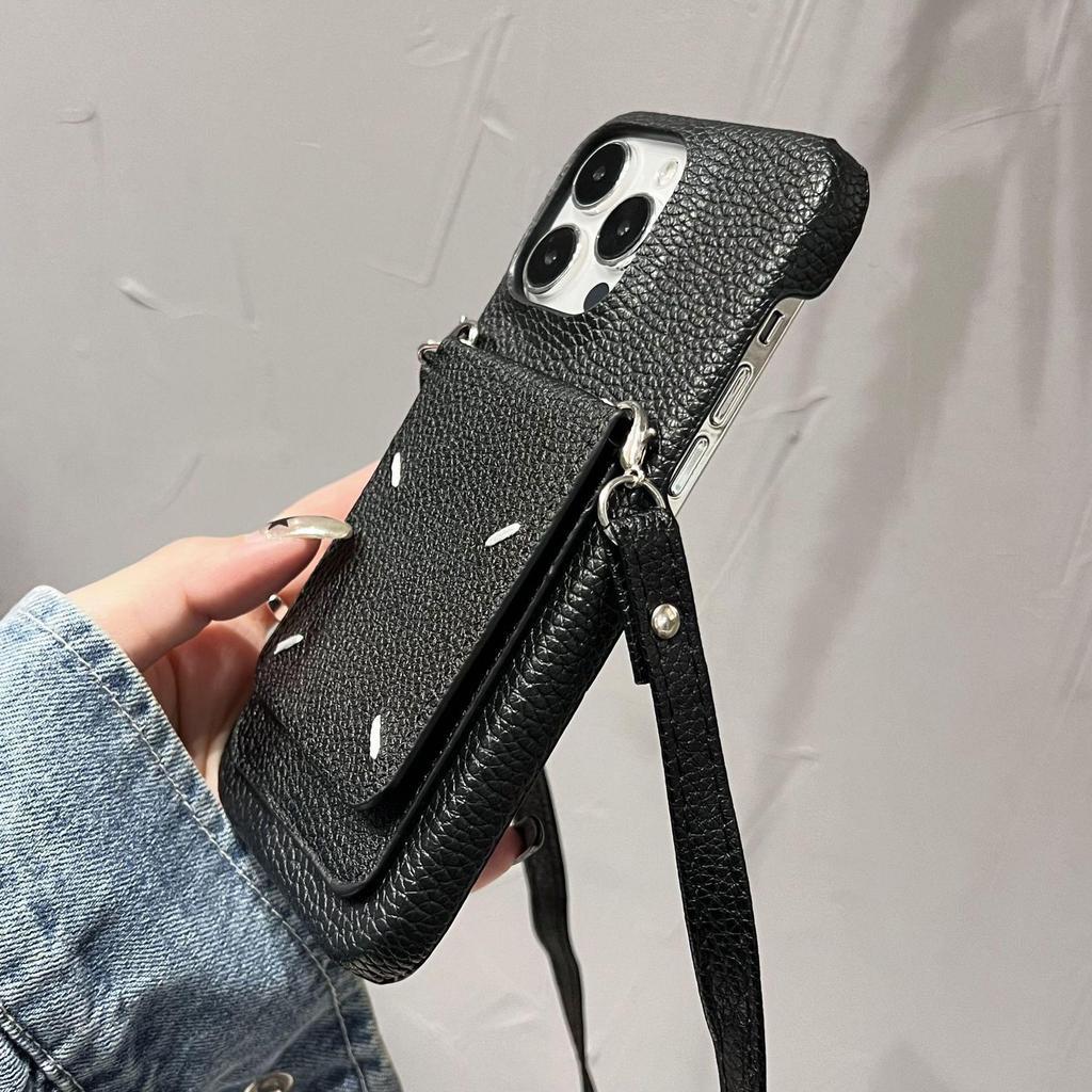 Vyšívané pouzdro crossbody pro iPhone 15/16 Pro Max s kapsičkou na mince a slotem na karty