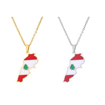Unique Lebanese Map Designs Necklace Clear Detailing Necklace Alloy Texture Present for Stylish Women and Adventurers