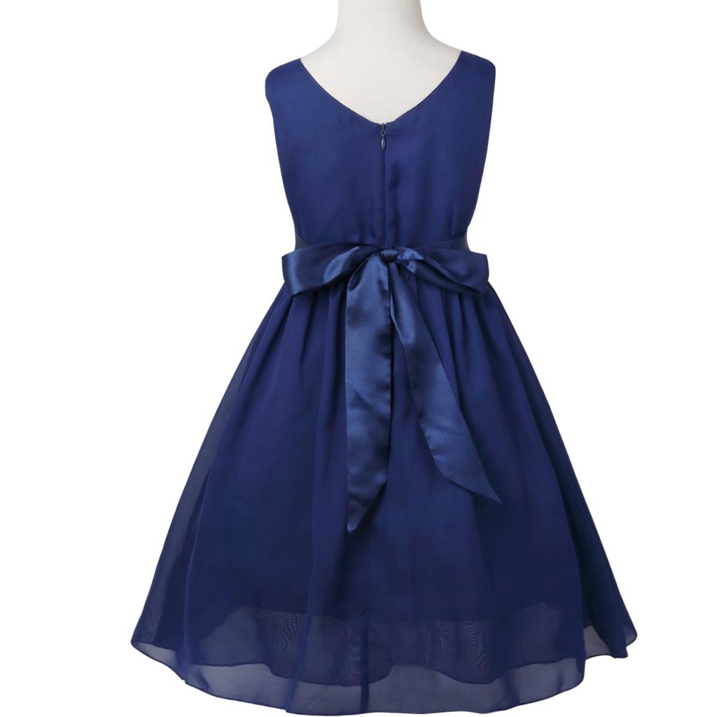 Kids Girls Princess Dress V Neck Flower Tutu Dress Pageant Junior Prom Gown Wedding Bridesmaid Evening Party Dress