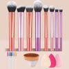 Stroke of Beauty - Set of 18: Makeup Brush + Eyelash Brush + Foundation Brush + Makeup Blender Beauty Sponge