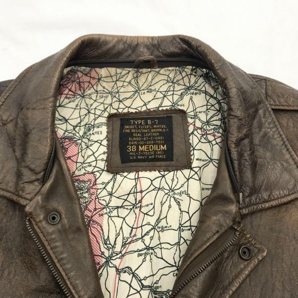 Seltene B-7 Bomberjacke Leder Fliegerjacke 1987 DLA100-87-C-0481 Größe 38 M(GEBRAUCHT)