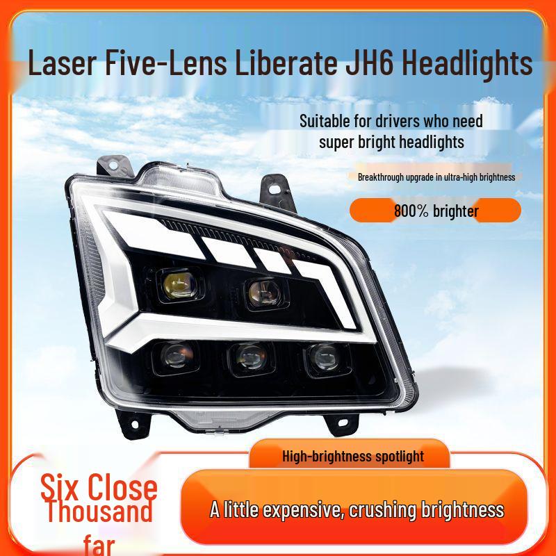 

Ultra-Bright LED Headlights for FAW Jiefang JH6: Six Low Beams, Ten High Beams, Multi-Lens Matrix Assembly Main Driver Only