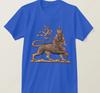 Haile Selassie. Men's Lion of Judah Printed T-shirt. Short-sleeved 100% Cotton Casual Loose-fitting Top High Quality
