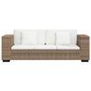 Sofa - vidaXL - 3-seater - Genuine Rattan - Removable Cushions - Contemporary Style