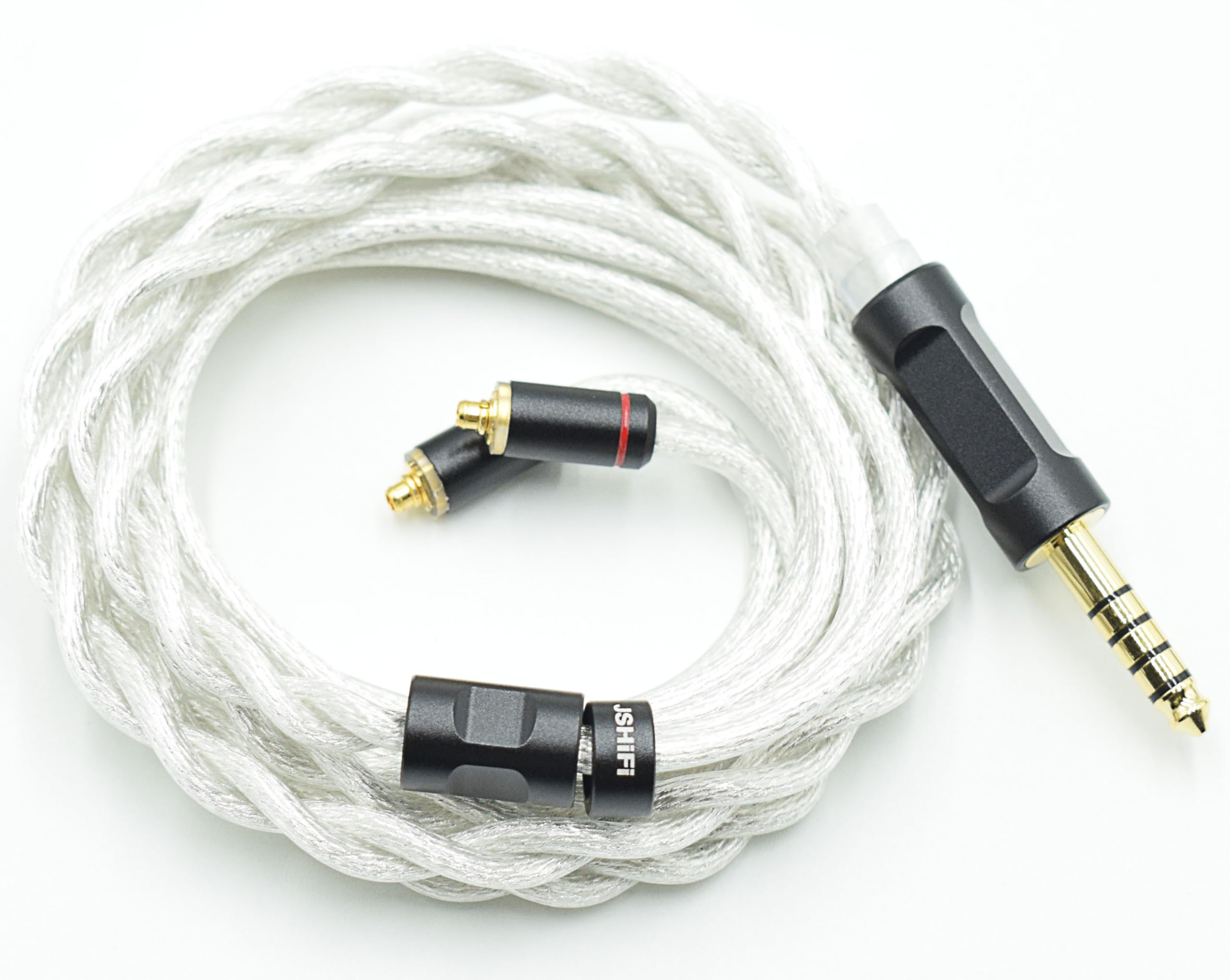 

MMCX Балансный коаксиальный кабель с и Медный MMCX Кабель для обновления наушников Кабель для замены наушников JSHiFi-Memory 4,4 мм Кабель для переподключения, 2-жильный посеребренный