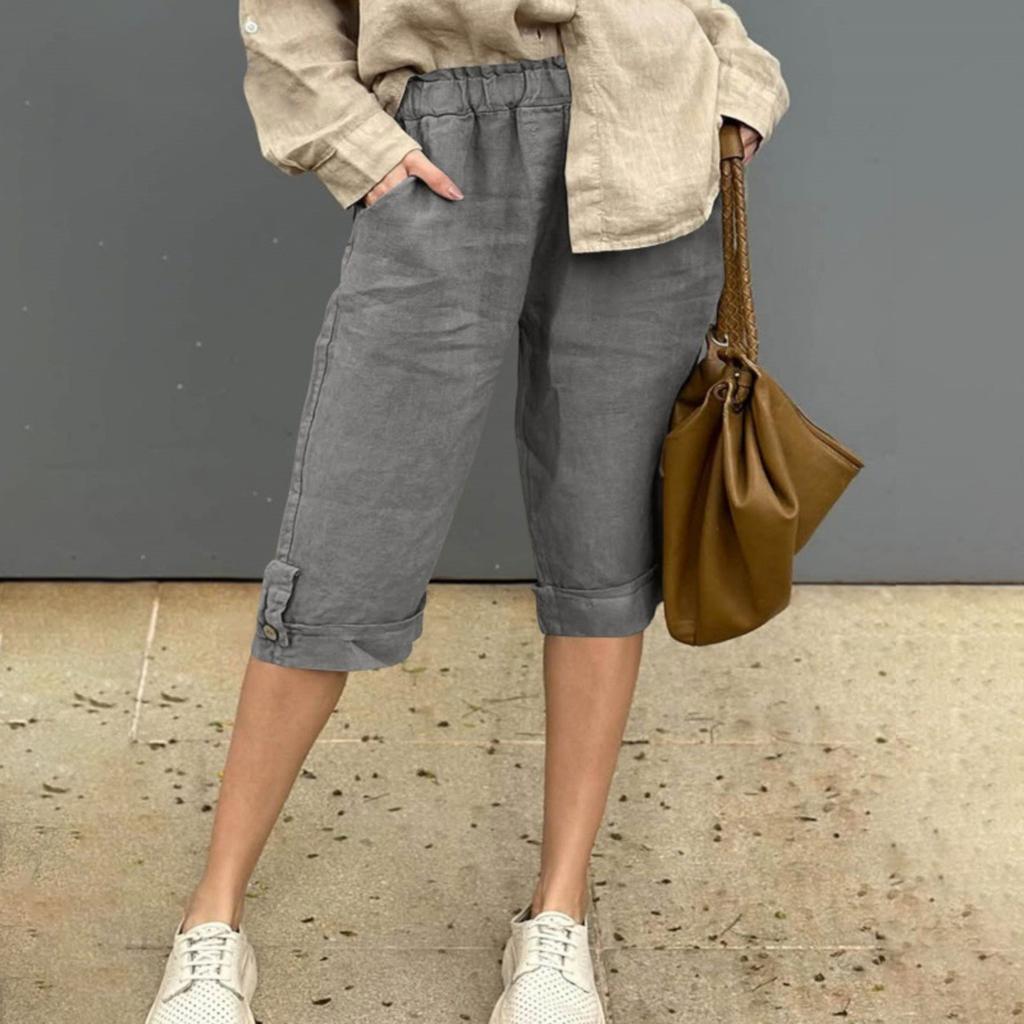 Women's Fashion & Casual High-Waisted Bermuda Shorts — Wide-Leg, Drawstring, With Pockets