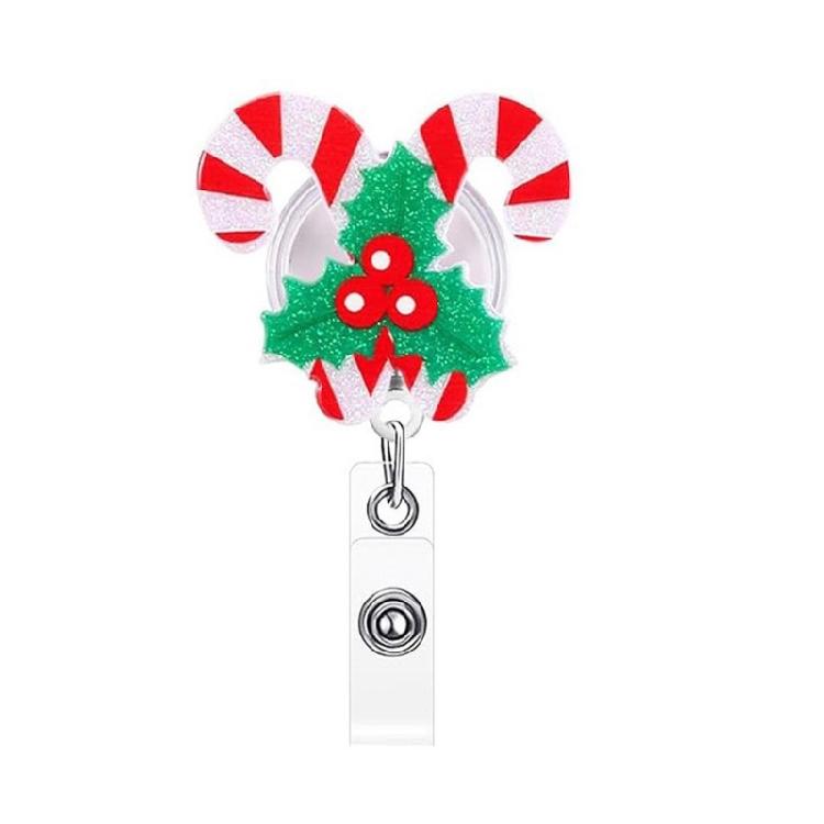 Christmas Badge Holder with Belt Clip Spring Loaded Retractable ABS Badge Holder for Doctor Nurse Student Teacher