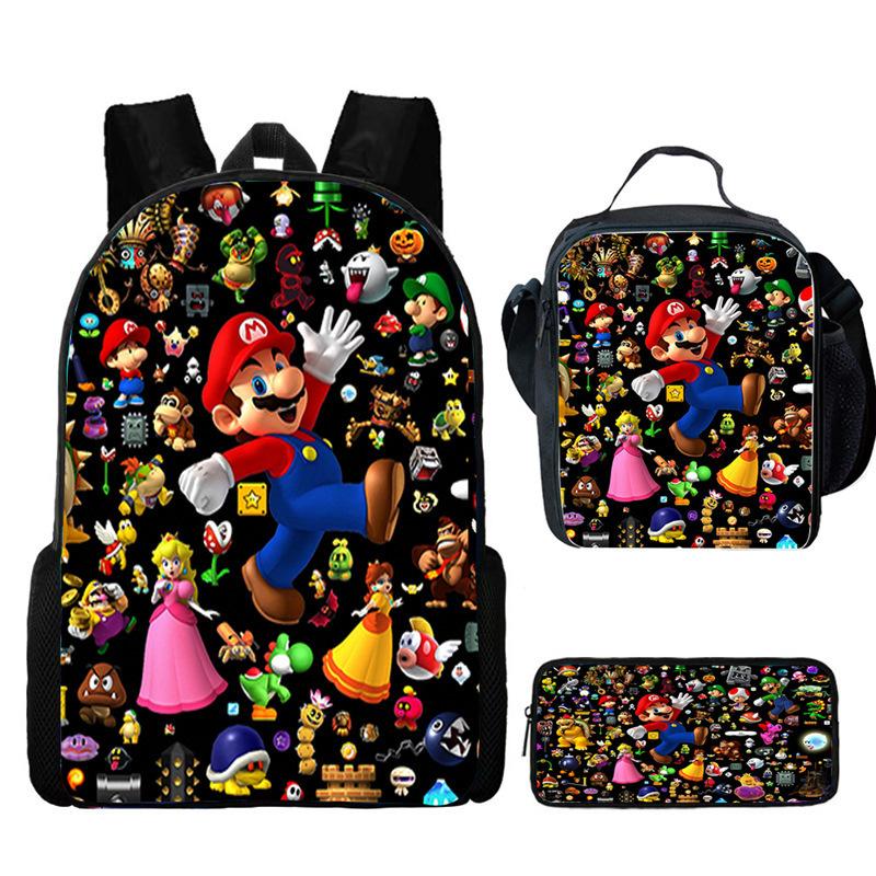 Mario Mario School Bag Children'S Backpack Cartoon Satchel