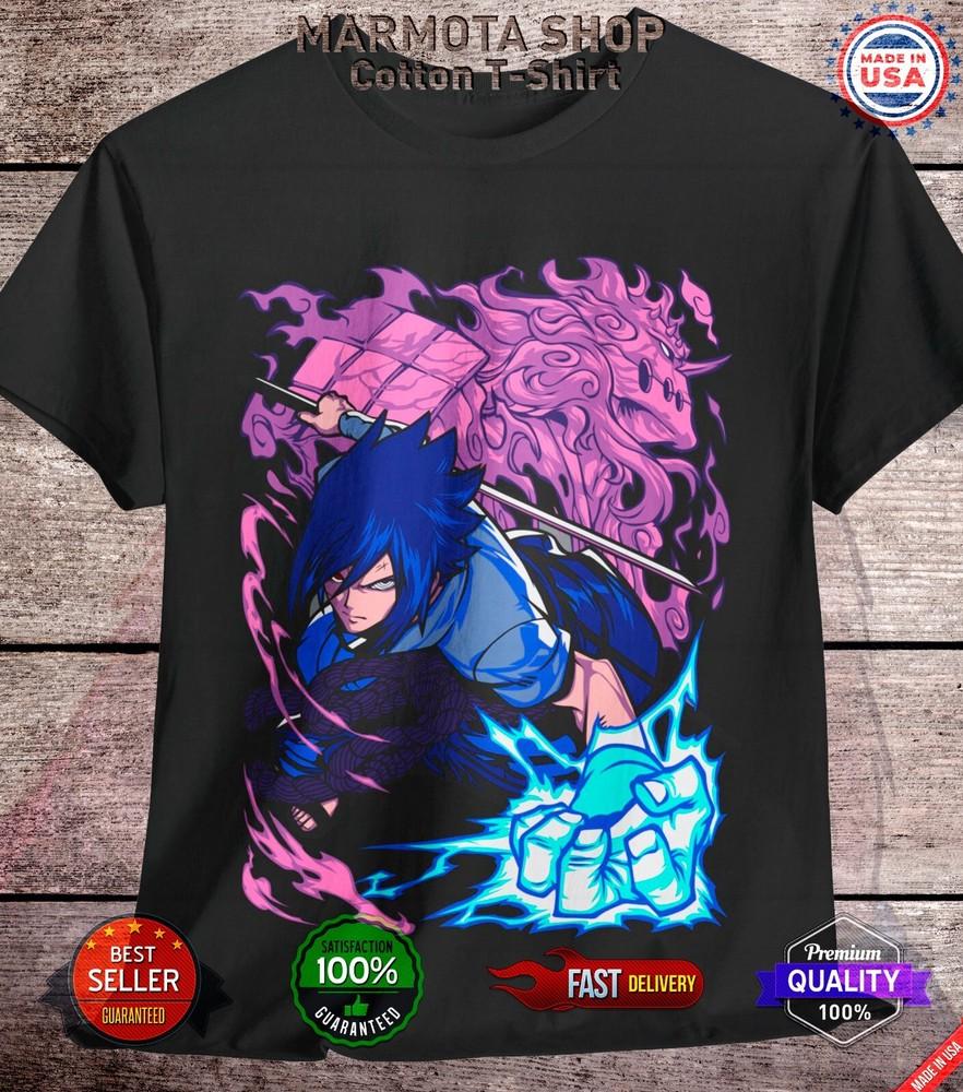 

Sasuke Uchiha Shirt Naruto Shippuden Madara Itachi Anime Style Tee T-Shirt S