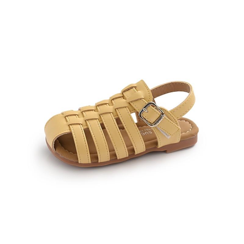 Girls Openwork Braided Roman Sandals Soft Sole Beach Shoes Kids Ages 4-12