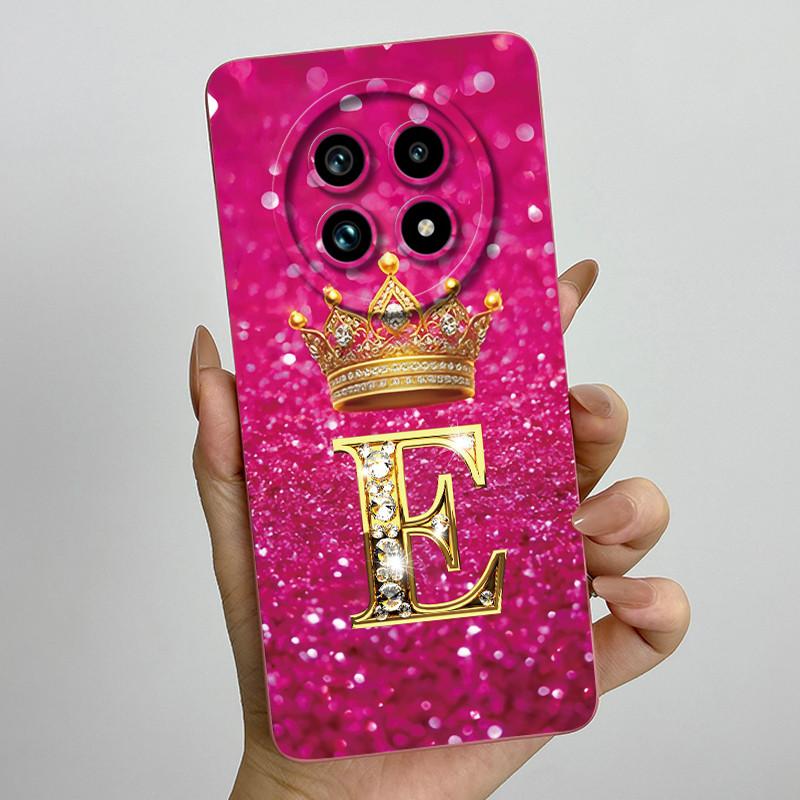 Liquid Silicone Crown Letter Phone Case For Realme 13 Pro Plus 13Pro 13ProPlus 5G Shockproof Camera Lens Protect Soft Back Cover