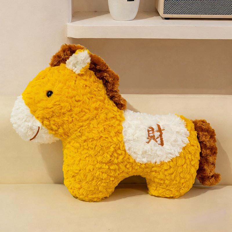 New Year Plush Horse Pillow With Pp Cotton Filling For Home Decor And Gifts