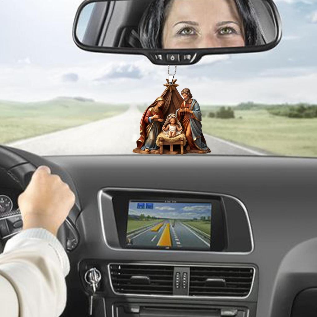 Nativity Scene Ornaments the Birth of Jesus Decor Nativity Scene Christmas Tree Decoration Acrylic Nativity Scene Pendant